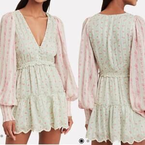 Hemant & Nandita Sana Long Sleeve Mini Dress Small